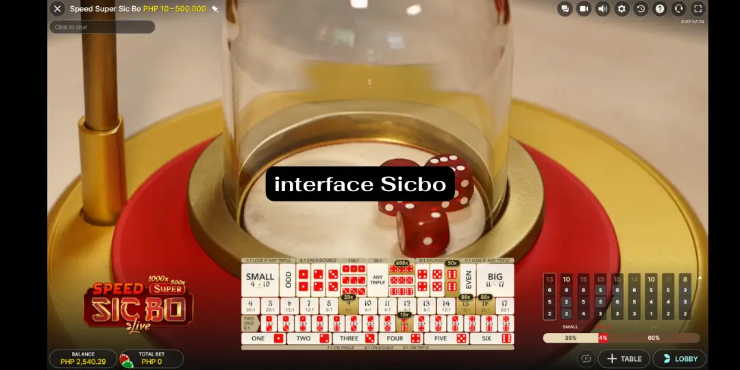 Sic Bo Evolution sa PlusPH – High-Payout Live Dice Game para sa mga Manlalaro sa Pilipinas 3 interface Sicbo plusph